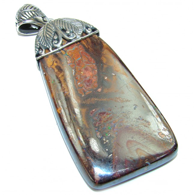 One of the kind genuine Koroit Opal .925 Sterling Silver Pendant