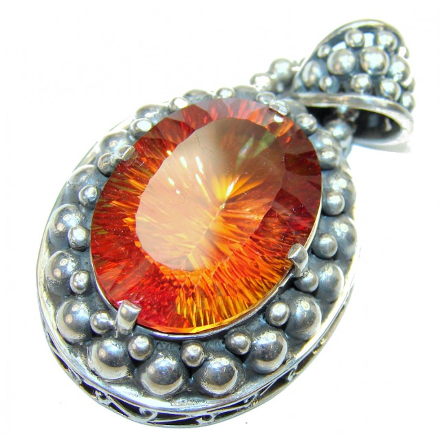 Spectacular Red Magic Topaz .925 Sterling Silver handcrafted Pendant