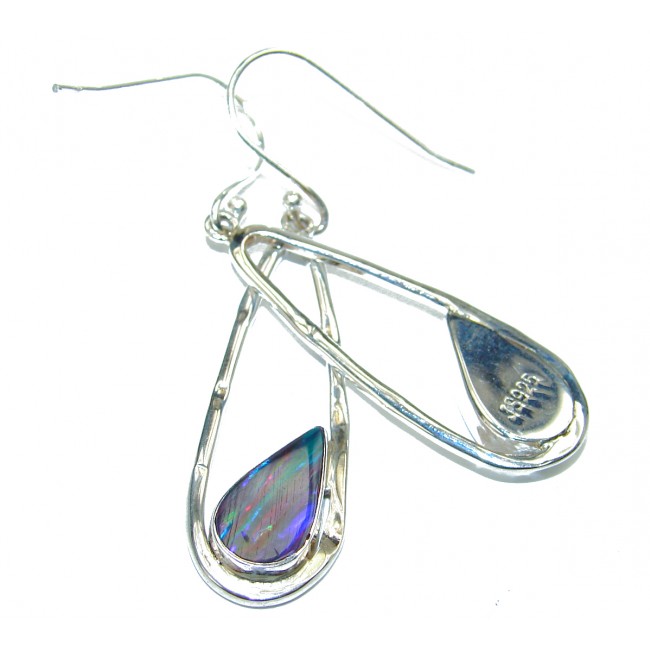 Luxury Japanese Fire Opal .925 Sterling Silver handmade earrings