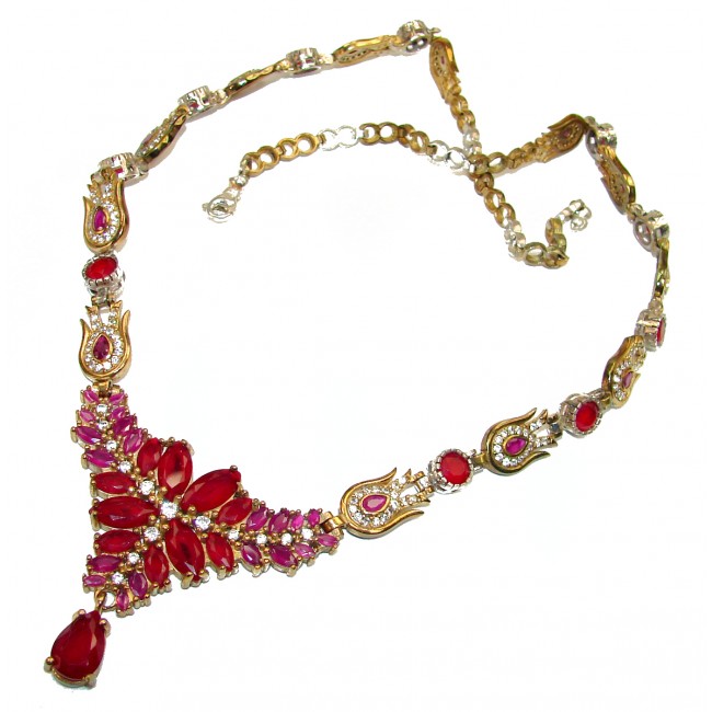 Magnificent Jewel Ruby .925 Sterling Silver handcrafted necklace