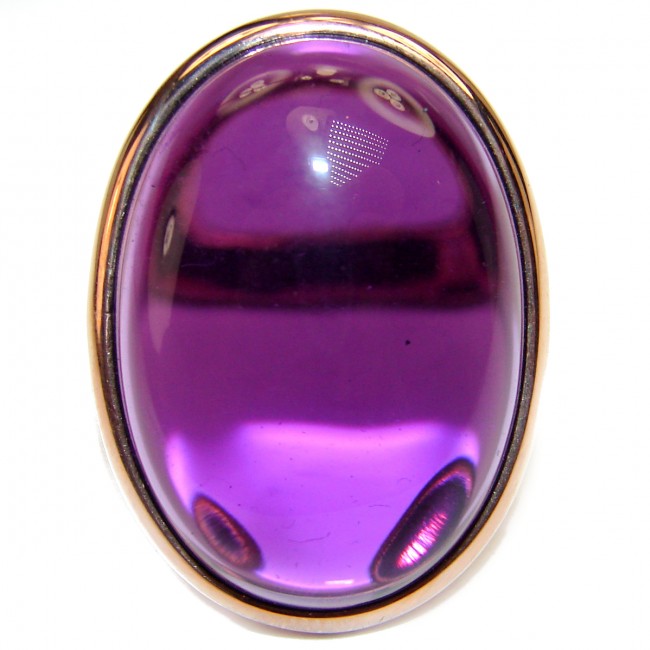 Authentic Oval cut 44ctw Amethyst Rose Gold .925 Sterling Silver brilliantly handcrafted ring s. 8 1/4
