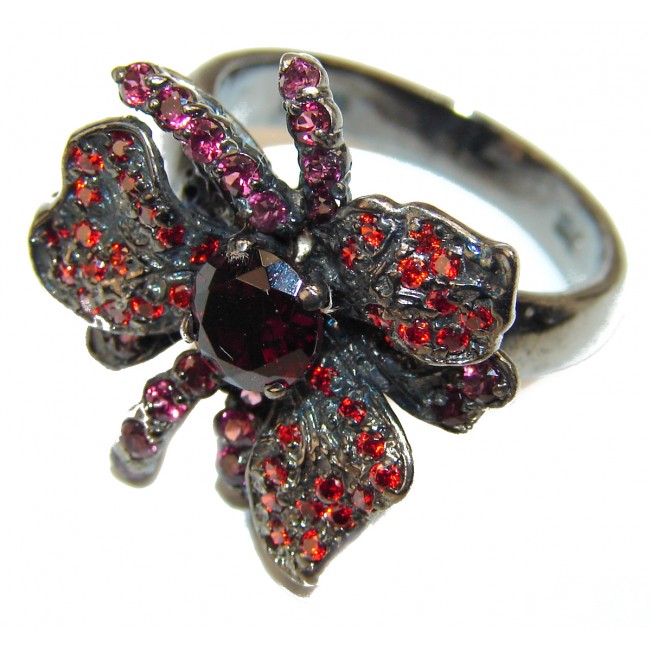 Gabriella Victorian Style Ruby .925 Sterling Silver ring; s. 8 1/4