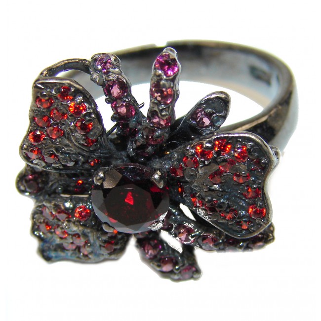 Gabriella Victorian Style Ruby .925 Sterling Silver ring; s. 8 1/4