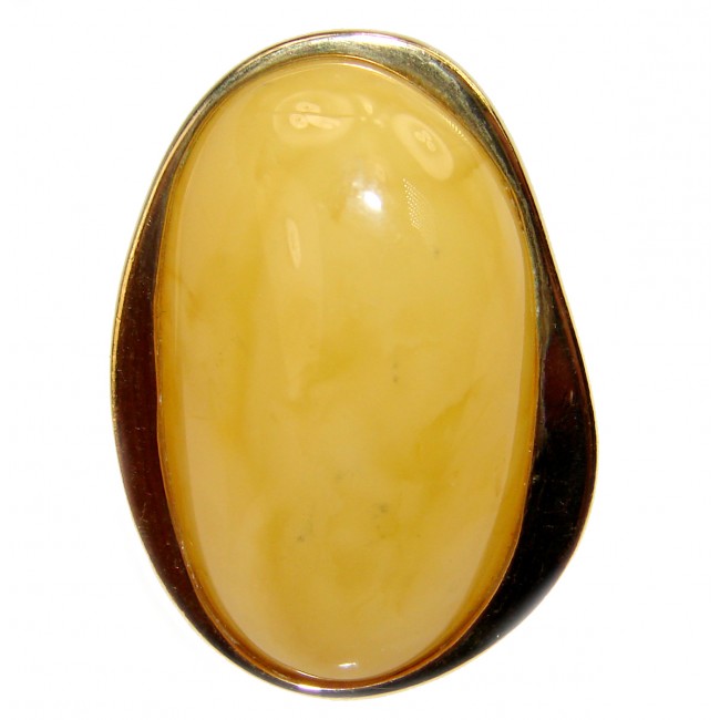 Best quality Butterscotch Baltic Amber 14K Gold over .925 Sterling Silver handmade Ring size 8 adjustable