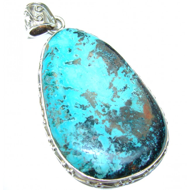 Blue Turquoise .925 Sterling Silver handmade Pendant