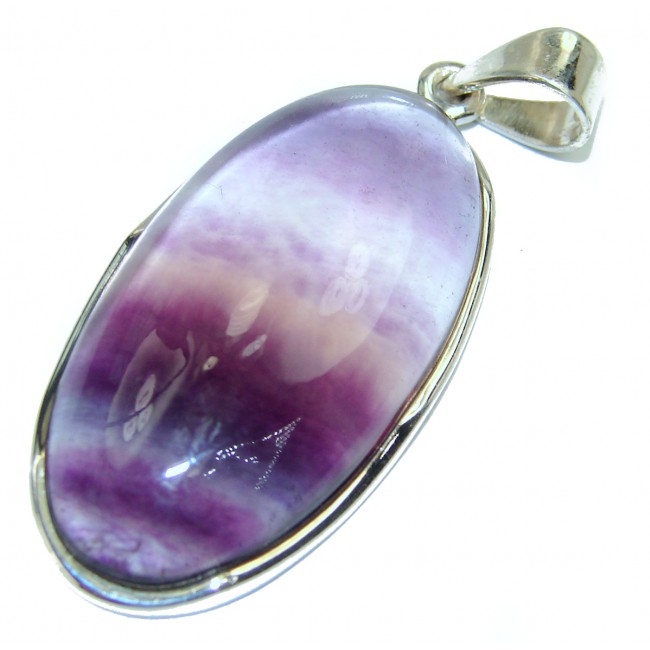 Simple Perfection Purple Fluorite .925 Sterling Silver handcrafted Pendant