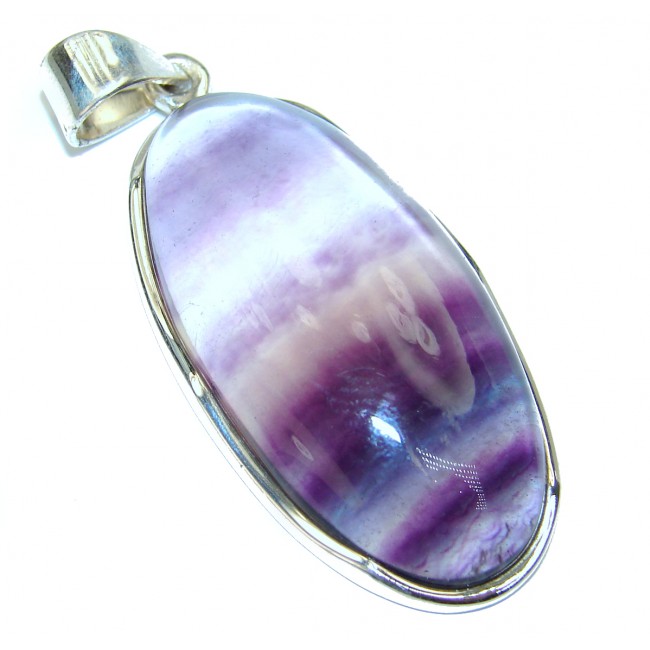 Simple Perfection Purple Fluorite .925 Sterling Silver handcrafted Pendant