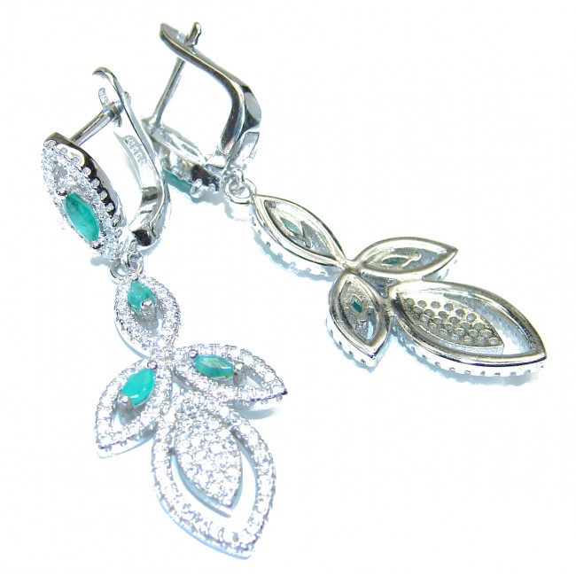 Sublime Emerald .925 Sterling Silver handmade Earrings