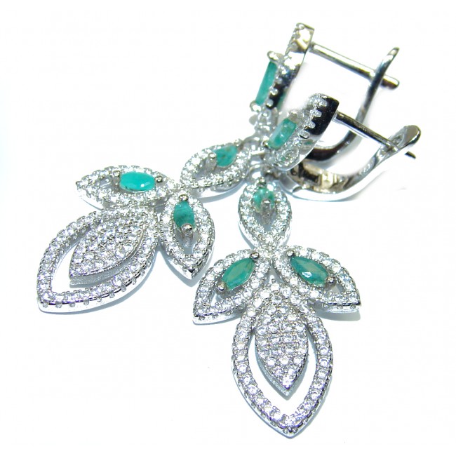 Sublime Emerald .925 Sterling Silver handmade Earrings