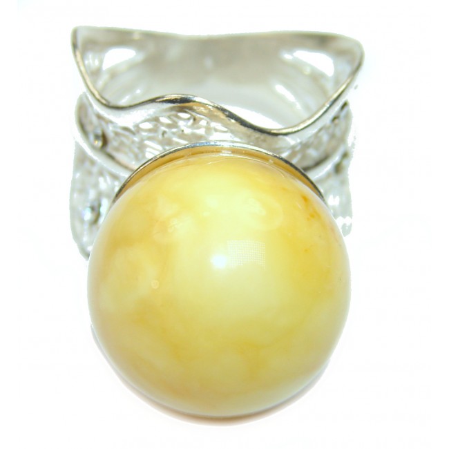 Best quality Butterscotch Baltic Amber .925 Sterling Silver handmade Ring size 8 1/4