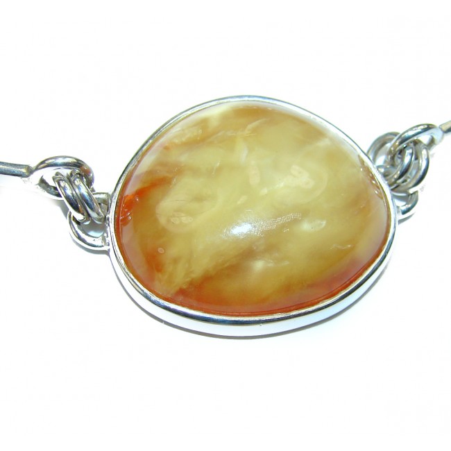 Vintage Design Genuine Polish Amber .925 Sterling Silver handamde Bracelet