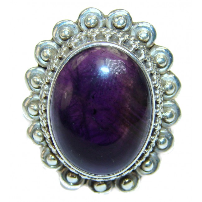 Amethyst .925 Sterling Silver handcrafted ring size 7 1/4