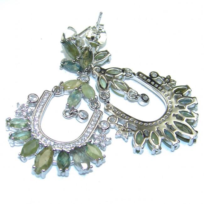 Vintage Beauty Spectacular quality Authentic Grandidierite .925 Sterling Silver handmade earrings