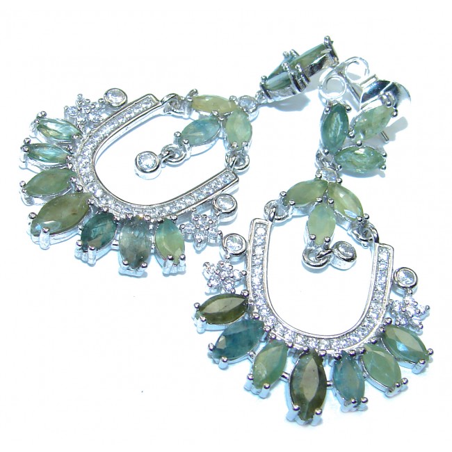 Vintage Beauty Spectacular quality Authentic Grandidierite .925 Sterling Silver handmade earrings