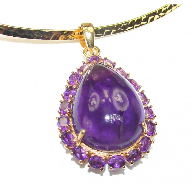 Great genuine Amethyst 14 k Gold over .925 Sterling Silver handmade Necklace