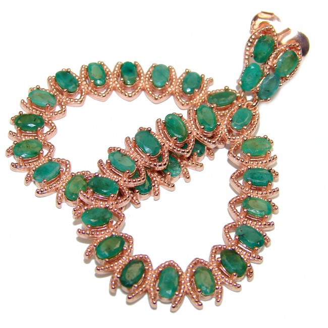 Natalie Genuine Emerald 18K Gold over .925 Sterling Silver handmade earrings