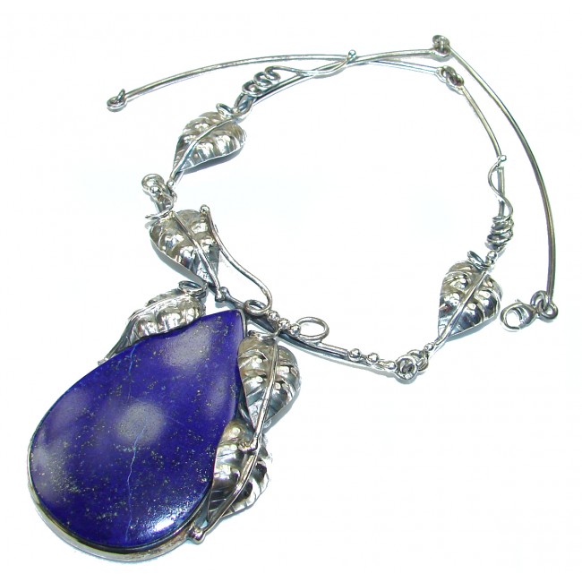 Great Masterpiece genuine Lapis Lazuli .925 Sterling Silver handmade necklace