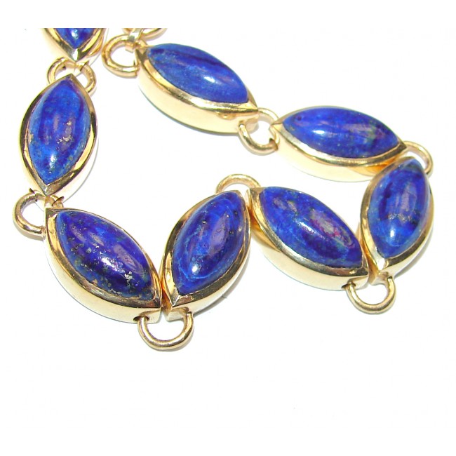 Chic Blue Waves Lapis Lazuli 18K Gold over .925 Sterling Silver handcrafted Bracelet