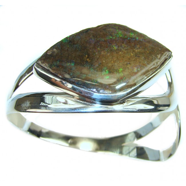 Beautiful New Design HUGE Ammolite .925 Sterling Silver handmade Bracelet / Cuff