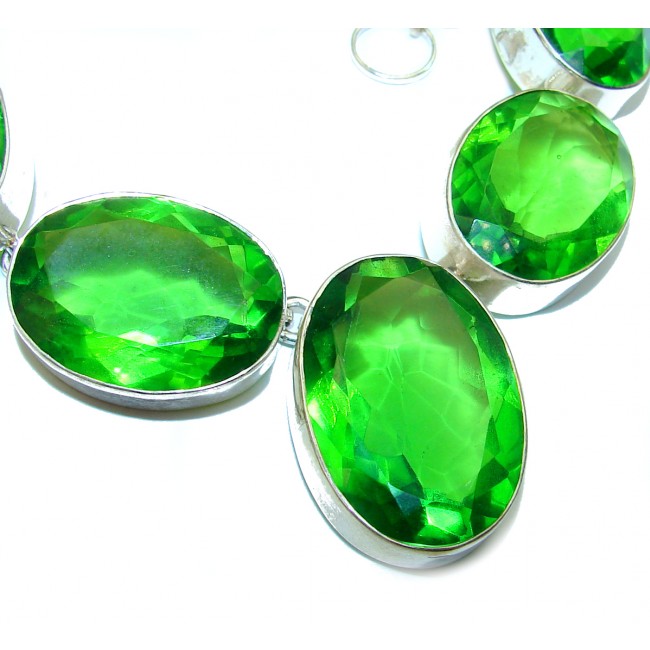 Green Quartz .925 Sterling Silver brilliantly handcrafted necklace