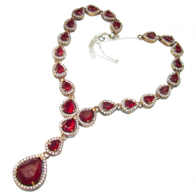 Magnificent Jewel Ruby .925 Sterling Silver handcrafted necklace
