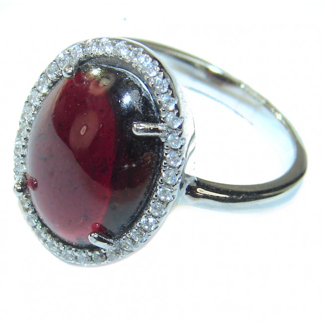 Genuine Ruby .925 Sterling Silver handmade Cocktail Ring s. 7 3/4