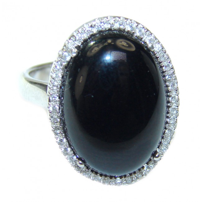 Majestic Authentic Onyx .925 Sterling Silver handmade Ring s. 7 1/4