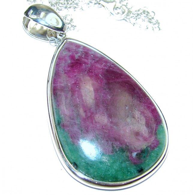 Great quality Eudialyte .925 Sterling Silver handcrafted HUGE Necklace
