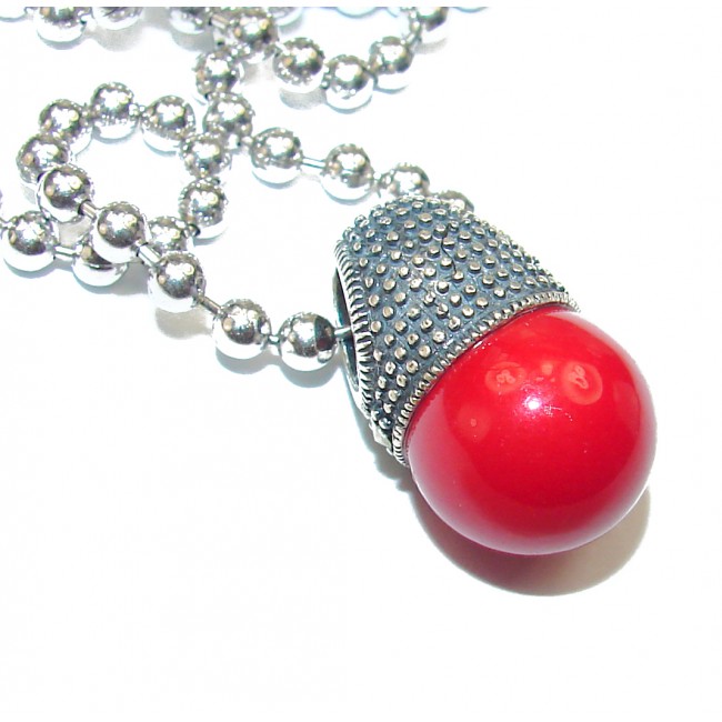 Great quality Coral .925 Sterling Silver handcrafted 36 inches Necklace
