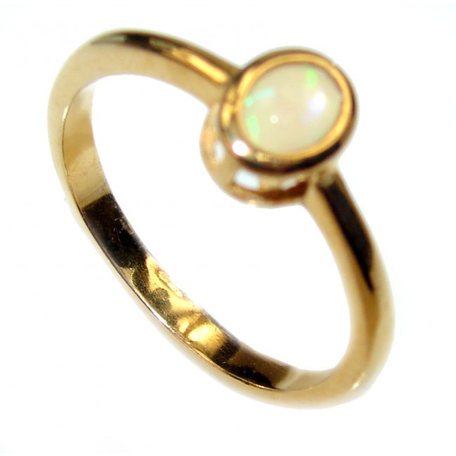 Ethiopian Opal 18K Gold over .925 Sterling Silver handmade Statement ring s. 8 1/4