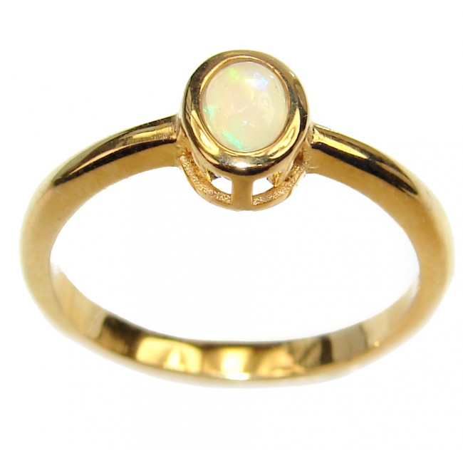 Ethiopian Opal 18K Gold over .925 Sterling Silver handmade Statement ring s. 8 1/4