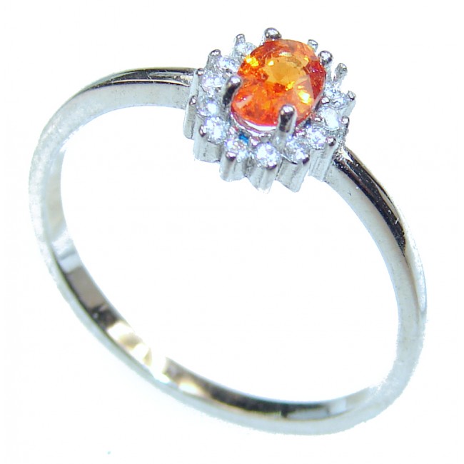 Posh Orange Sapphire .925 Sterling Silver ring s. 9