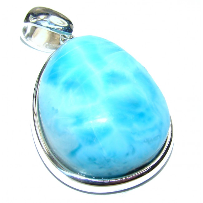 Glorious Best quality authentic Larimar .925 Sterling Silver handmade necklace