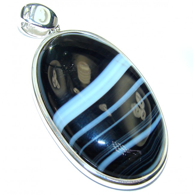 Pure Perfection Natural Botswana Agate .925 Sterling Silver handmade Pendant