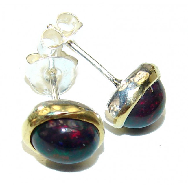 Luxury Black Opal .925 Sterling Silver handmade earrings