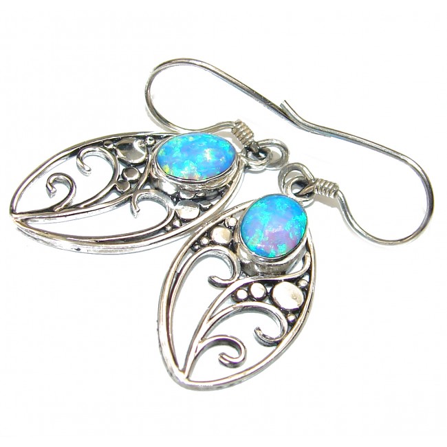 Luxury Doublet Fire Opal .925 Sterling Silver handmade earrings