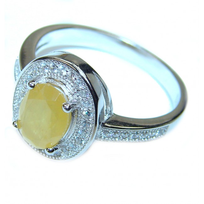 Yellow Sapphire Sterling Silver handmade Ring s. 8