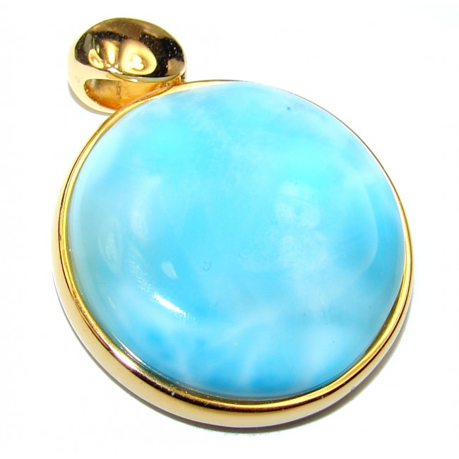Amazing quality Larimar 18k Gold over .925 Sterling Silver handmade pendant
