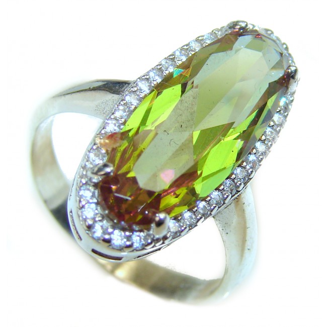 Victorian Style Precious Alexandrite .925 Sterling Silver Statement Ring s. 8