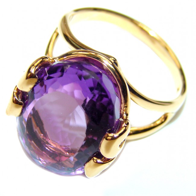 Purple Reef Amethyst 18 K Gold over .925 Sterling Silver Ring size 8 3/4