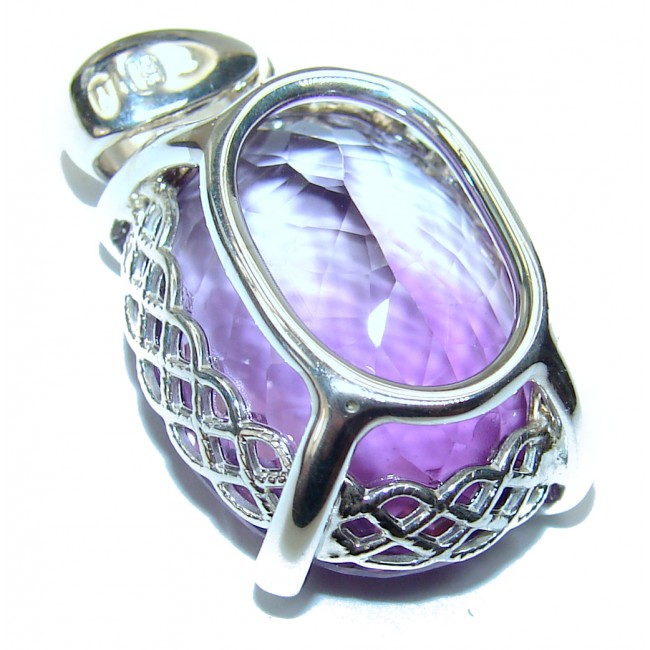 Purple Queen 55.4 carats authentic Amethyst .925 Silver handcrafted pendant