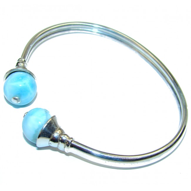 Fine Art Blue Larimar .925 Sterling Silver handcrafted Bracelet / Cuff