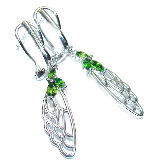 Classy Amethyst Chrome Diopside .925 Sterling Silver handcrafted earrings