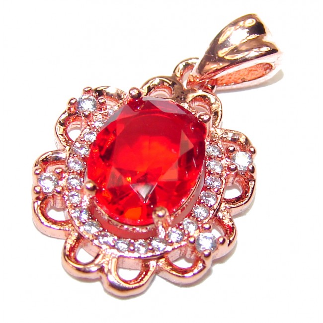 Incredible Red Topaz 925 Sterling Silver handmade Pendant