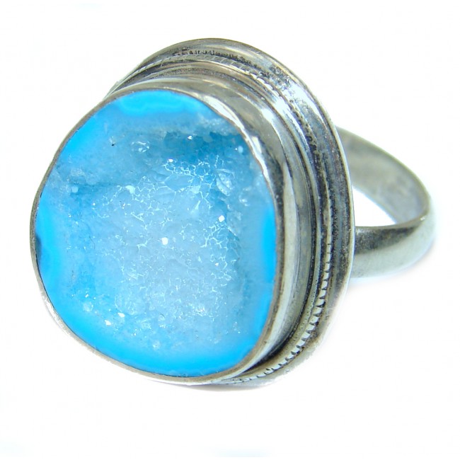 Amazing Crystal Druzy Sterling Silver Ring s. 9