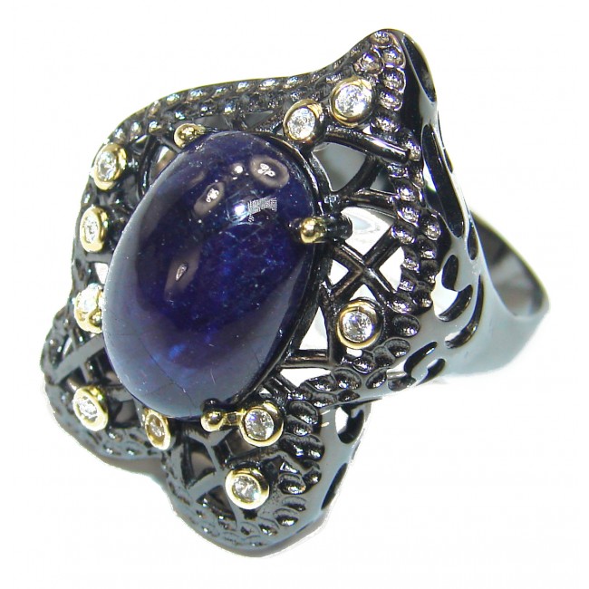 A MAGICAL INSPIRATION Authentic Sapphire .925 Sterling Silver handmade Ring s. 8 1/2