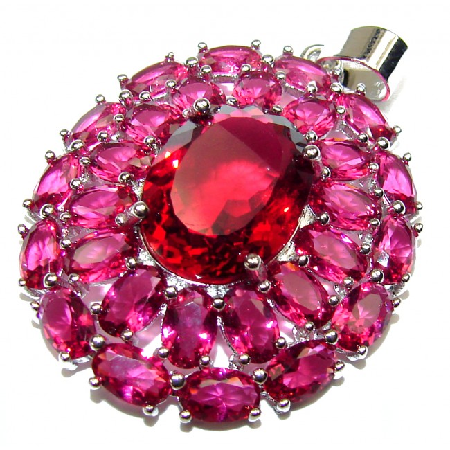Spectacular Red Ruby .925 Sterling Silver handcrafted Pendant