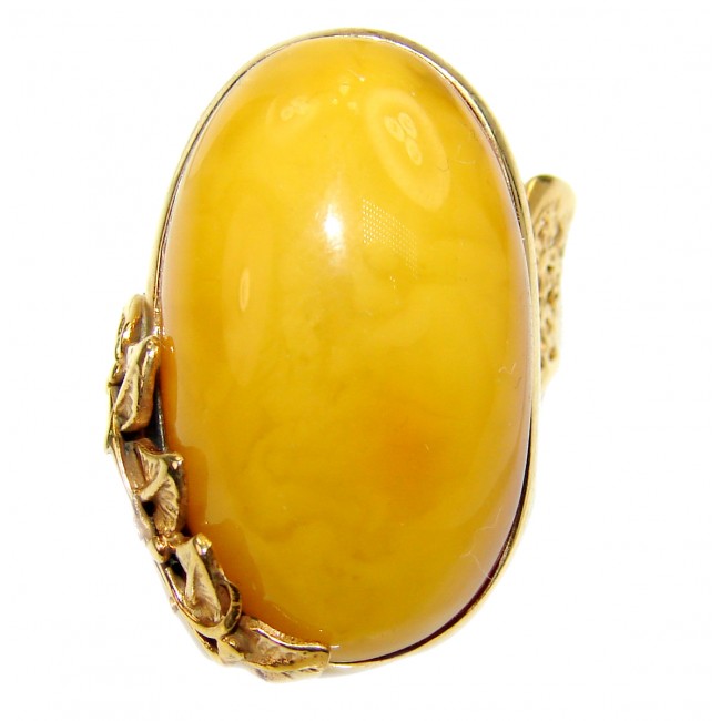 Best quality Butterscotch Baltic Amber .925 Sterling Silver handmade Ring size 7 adjustable