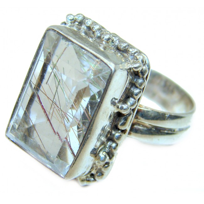 Best quality Golden Rutilated Quartz .925 Sterling Silver handcrafted Ring Size 9 1/2