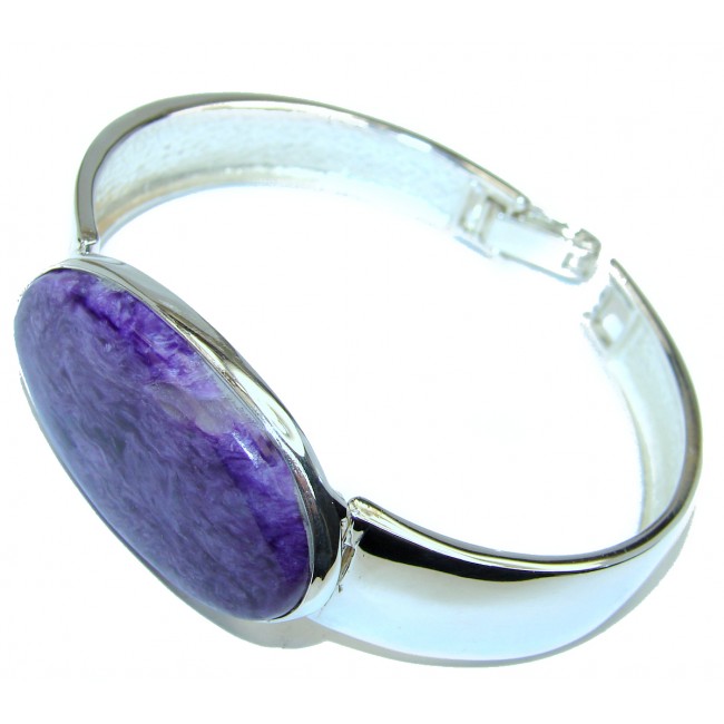 Incredible Genuine Siberian Charoite .925 Sterling Silver handcrafted Bracelet
